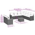 thumbnail image 2 of vidaXL 10 Piece Garden Sofa Set with Cushions Beige Poly Rattan, 2 of 5