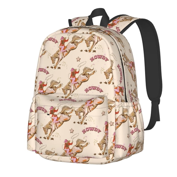 Rateoe Howdy Cowgirl Pattern Student Backpack,Backpack for School,Lightweight Bag,Travel Backpack,Outdoor Backpack,Large Capacity Backpack