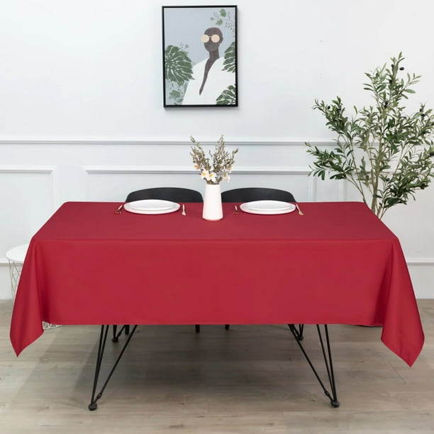 LUSHVIDA Square Tablecloth -54x54 inch Red- Stain and Water Resistant ...