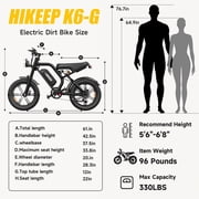 GLOBALKEEP Electric Dirt Bike for Adults, 20x4.0 Fat Tire Off-Road Ebike, 48V/15.6Ah Detachable Battery, Peak 1500W Motor Ebike, 7-Speed, UL2849