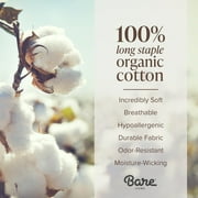 Bare Home 100% Organic Cotton Fitted Sheet - Sateen Weave - 400 Thread Count - Full, Dusty Blue