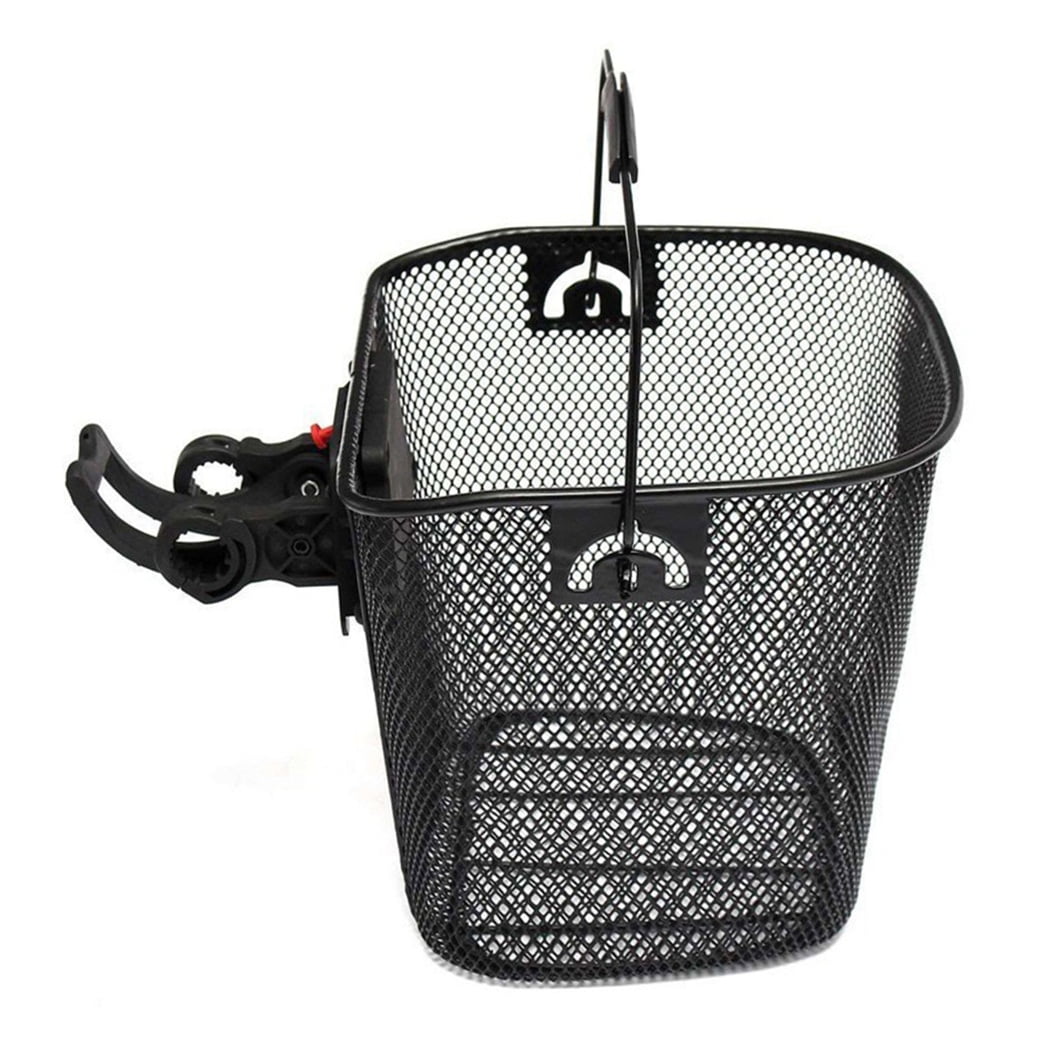 ELAYARD Black Large Capacity Front Frame Bike Basket 1-Pack Handlebar Storage Accessory for Cycling