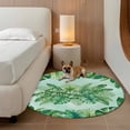 thumbnail image 2 of Tropical Leaves Round Area Rug 7Ft Washable Circle Rugs for Dorm Laundry Room, Watercolor Monstera Palm Leaf Botanical Green Non-Slip Carpet Floor Mats Indoor Outdoor Carpet Runner Home Decor, 2 of 8