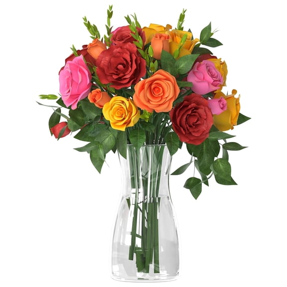 Miracliy 8 Inch Clear Glass Vases for Flower Bouquet Display, Home, Wedding and Party Table Decor