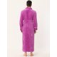 thumbnail image 4 of Albornoz de franela para hombre, color sólido, ropa de dormir, manga larga, kimono, chal de felpa Rosa roja M Unique Bargains Pijama, 4 of 5