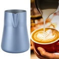 thumbnail image 6 of Stainless Steel Milk Frothing Pitcher 350ml - Elegant Blue Coffee Latte Art Jug for Home Baristas and Coffee Enthusiasts, 6 of 9