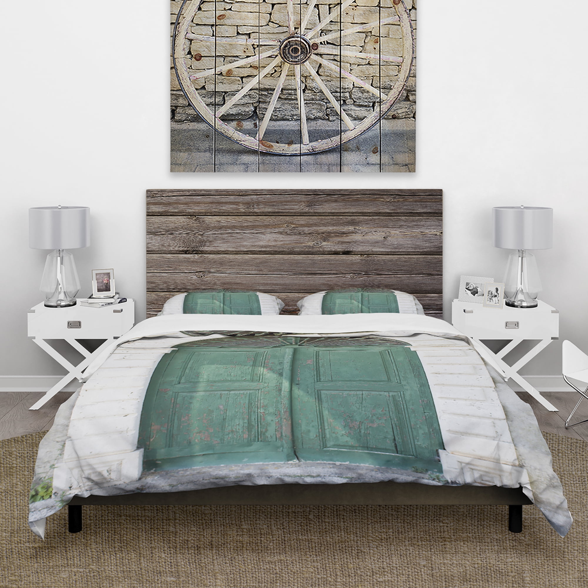 Designart 'Old European Vintage Door' Vintage Duvet Cover Set