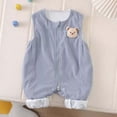 thumbnail image 5 of Favoffer Infant Baby Boy Girls Fleece-Lined Jumpsuit Sleeveless Full-Zip Romper One Piece Strap Overalls Smocked Clothes 0-3Y, 5 of 6