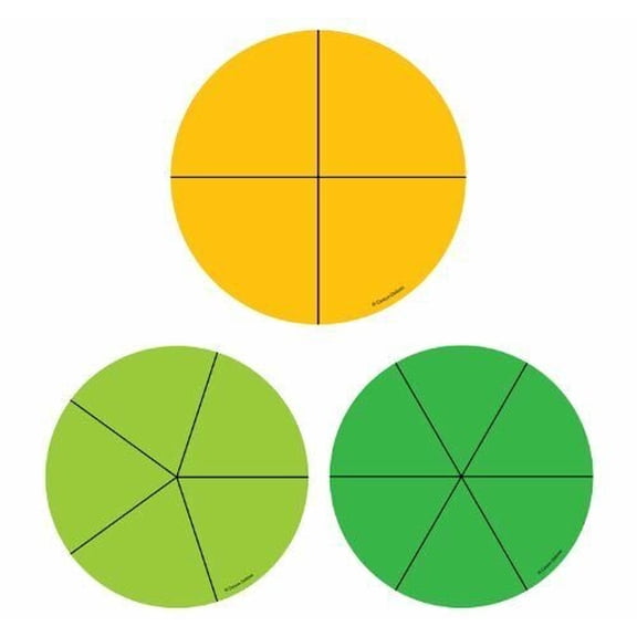 Carson Dellosa Fraction Circles Curriculum Cut-Outs 36 Pieces