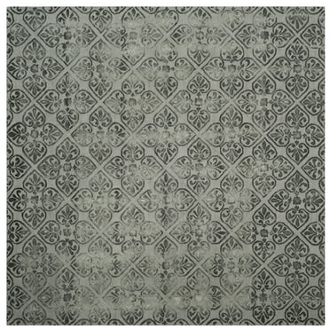 SAFAVIEH Dip Dye Dedan Damask Wool Area Rug, Grey, 7' x 7' Square