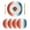 White Red Green, variant on Orange Blue Ombre Round 13 Inch Placemats Set of 2, Abstract Modern Art Aesthetics HeatResistant Non Slip Place Mats for Dining Table, Wipeable Braided Kitchen Table Mats for Housewarming