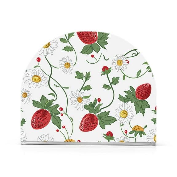 Ryvnso Daisy Floral Strawberry Acrylic Napkin Holder Table Kitchen Paper Tissue Organization