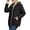Black, variant on Oversized Bomber Jacket for Women, Snap Button Closure, Casual Lightweight Nylon Varsity Coat with Pockets, 1 Piece, S-XXL, Plus Size Friendly