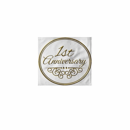 3dRose Gift For 1st Anniversary – Gold Text For Celebrating Wedding Anniversaries 1 – First One Year Together 11×12 Wash Cloth for Face and Body