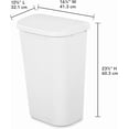 thumbnail image 2 of Sterilite 11.3 Gal. Lift Top Wastebasket Plastic, White, 2 of 6