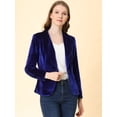 thumbnail image 3 of Chaqueta de terciopelo Allegra K para Mujer con Botones y cuello chal Azul real XL, 3 of 7