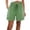 Green, variant on Women’s Casual Summer High Waist Cotton Shorts, Drawstring Waist with Side Pockets & Rolled Hem, Multi-Color, S/M/L/XL/XXL/XXXL