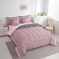 thumbnail image 4 of Homewish Fashion Cheetah Print Twin Bedding Sets 7-Piece for Women, Vintage Pink Polkadots Bedding Comforter Set, Chic Artwork Reversible Sheet Sets, Ultra Soft Bedroom Decor, 4 of 8