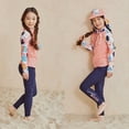 thumbnail image 2 of Tankini for Girls Two Piece Swimsuit Ruffle Floral Girls Swimwear For Young Athletes Long Sleeve Two Piece Sun Swimwear Zip Up Outfit For Beach Pool Lake Swimming for 7-16 Years, 2 of 9
