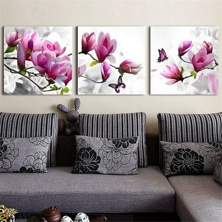 Clearance 3 Panel Flower Wall Art Oil Painting Giclee Landscape Canvas Prints for Home Decorations (Best Landscape Painting Ever)