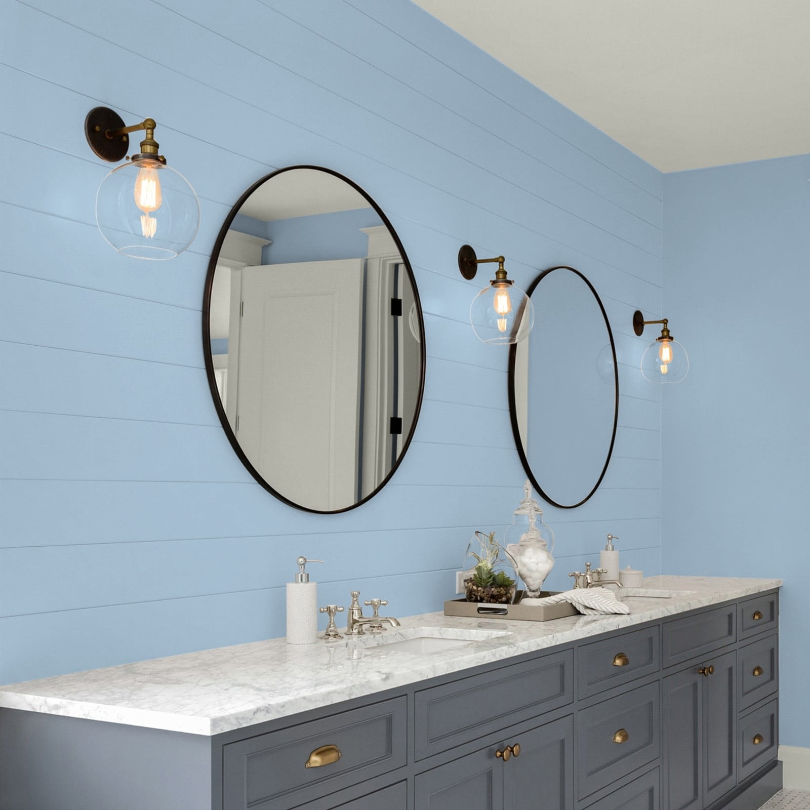 Glidden Glidden Kitchen Bath and Laundry Heavenly Blue / Blue, Eggshell Interior Paint with Primer, 1 Gallon