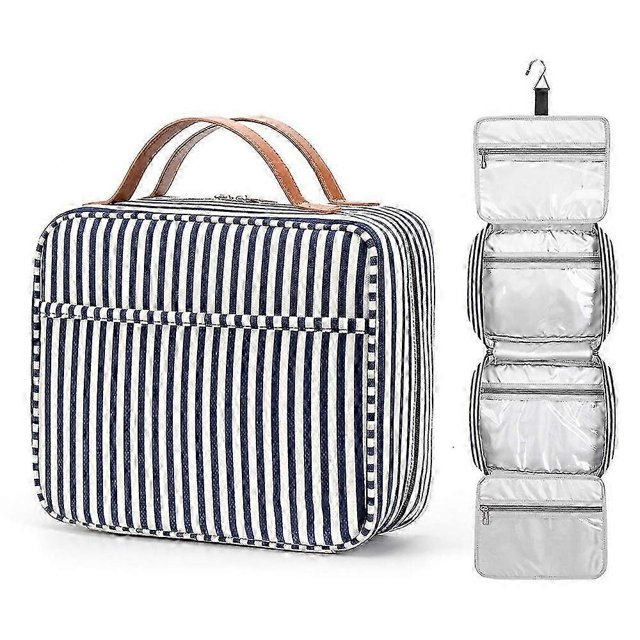 Hanging toiletry bag, large travel toiletry bag, women's waterproof cosmetic bag, make-up organizer with 4 compartments and 1 sturdy hook for women