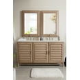 thumbnail image 2 of James Martin Furniture 620-V60D-WW-3IBK 60 in. Portland White Washed Walnut Double Bathroom Vanity with 3 cm Iconic Black Quartz Top & Sink, 2 of 7