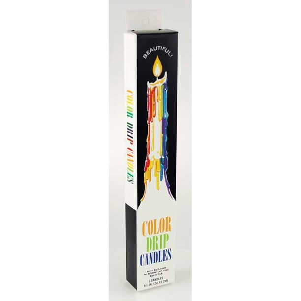 MutliColor Drip Candles 2 per pack Appear To Be White Candle But Drip