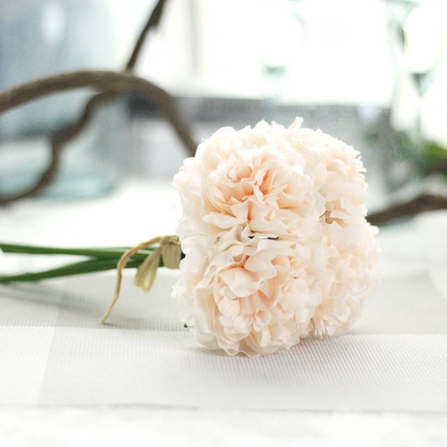 Manojo de peonía artificial Seda Flores artificiales Real-like Wedding Home Decor GeweYeeli JJ5091-03