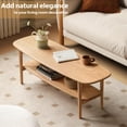 Toderoy Narrow Oval Coffee Table Natural Solid Wood Coffee Table with