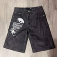 thumbnail image 5 of Pantalones cortos de estilo Vintage para hombre y mujer, Shorts vaqueros holgados con estampado de Hip Hop, Y2K, estilo gótico de baloncesto, novedad de verano, 5 of 5