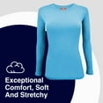 thumbnail image 3 of Natural Uniforms Under Scrub Tee Crew Neck Long Sleeve T-Shirt Underscrub Tee (Water Blue 3X-Large), 3 of 7