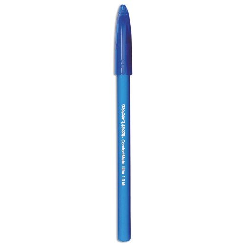 New Paper Mate ComfortMate Ultra Stick Ballpoint Pen, Medium 1mm, Blue Ink/Barrel, Dozen,Each