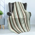 thumbnail image 4 of Retro Soft Flannel Fleece Blanket, Classical Vertical Stripes Pattern Texture Image Old Fashioned Display, Cozy Plush for Indoor and Outdoor Use, 60" x 80", Almond Green Brown Cream, by Ambesonne, 4 of 5