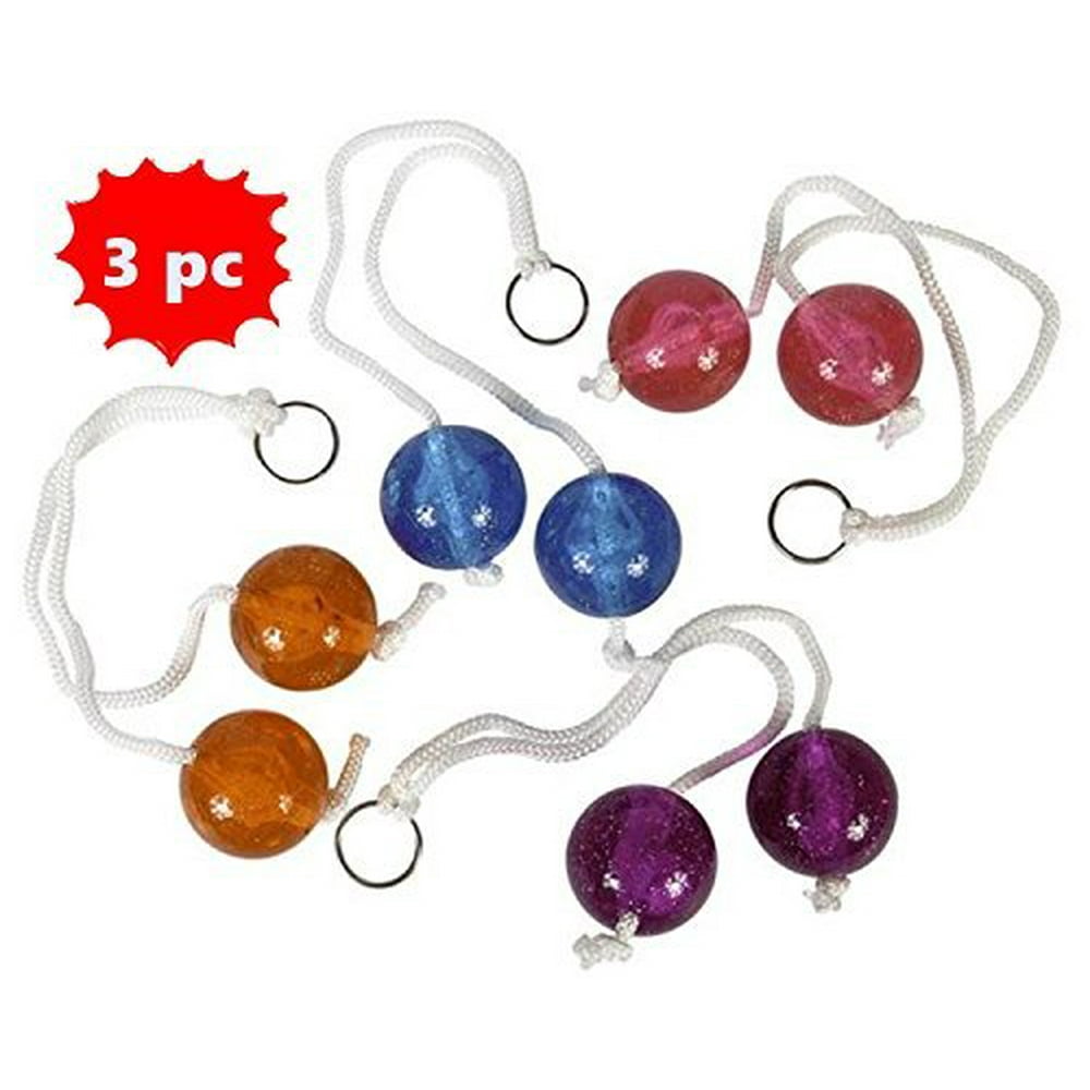 Set of 3 Clackers Balls on a String Colors May Vary