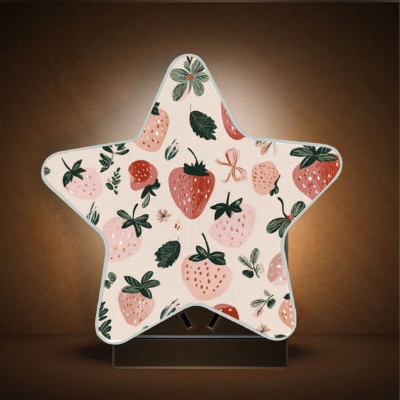 Star Night Light Auto On/Off Plug-in Wall Light with Light Sensor Warm White LED for Home Party Cute Pinks Strawberries