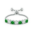 thumbnail image 2 of Angara Natural 0.25 Ct. Emerald with Diamond Stackable Ring in 14K White Gold for Women (Ring Size: 12), 2 of 9