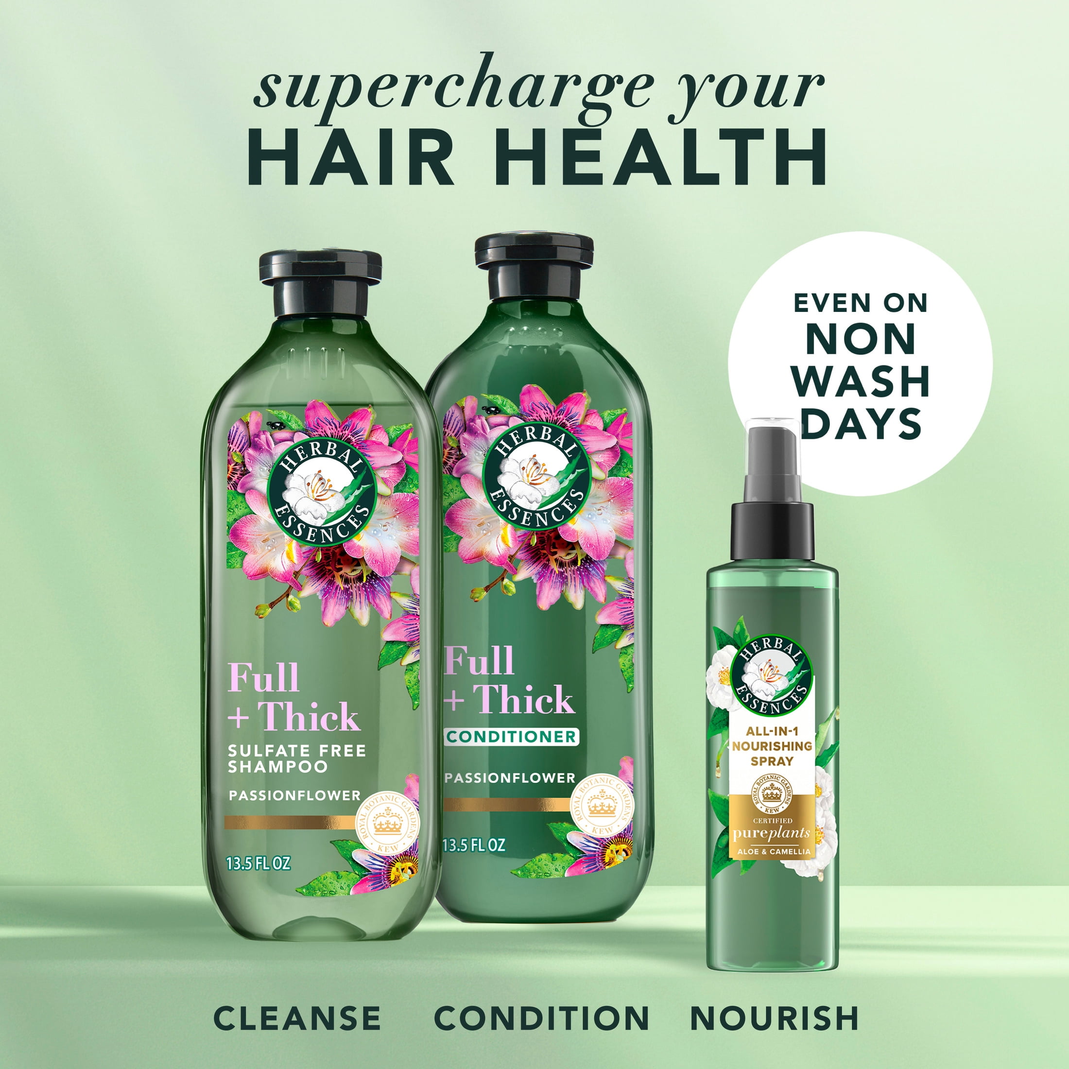 Herbal Essences Full + Thick Passionflower Shampoo and Conditioner Dual Pack, 13.5 fl oz Each