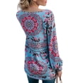 thumbnail image 4 of Blusa con cuello en V suéter cómodo para mujer Blusa informal Estampado floral Cordón transpirable para el trabajo para dama para ir de compras ANGGREK Otros, 4 of 5