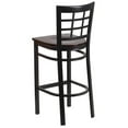 thumbnail image 4 of Home Square Metal Window Back Bar Stool in Black and Walnut - Set of 2, 4 of 5