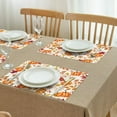 thumbnail image 3 of Farmhouse Thanksgiving Placemats Set of 4, Heat Resistant Machine Washable Linen Table Mats with Pumpkin and Turkey Pattern, Durable Fall Dining Mats for Family Celebration, 3 of 6