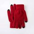 thumbnail image 5 of YAYUBA Gloves for Women,Women Winter Thermal Riding Gloves Knitted Wool Mittens for Cold Weather And Warmth Comfort,Red, 5 of 5