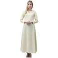thumbnail image 2 of Robe Médiévale en Lin de Haute Qualité Base Viking Beige Femme Halloween Village Médiéval Femme Robe Maxi Rétro Renaissance, 2 of 5