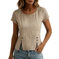 thumbnail image 3 of ByworldtasicNo Boundaries Casual Blouses for Women Short Sleeve Cute Tops Dressy Cute Trendy 2026 Basic T Shirt, 3 of 6