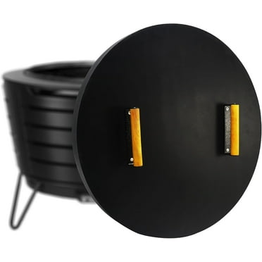 FEBTECH 25.5 inch Round Firepit Lid Compatible for 25" Smokeless Fire Pit with 2 Wooden Handles