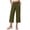 Army Green, variant on cocolona Womens Summer Capri Pants Elastic Waist Striaght Wide Leg Cropped Trousers Casual Loose Solid Color Lounge Pants