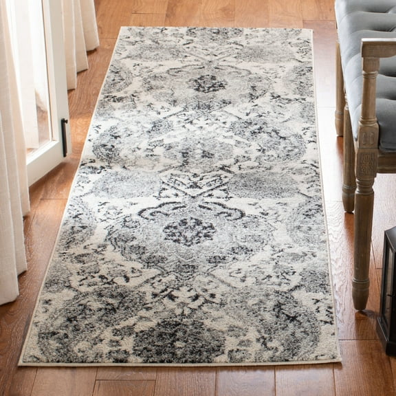 SAFAVIEH Madison Hope Floral Paisley Runner Rug, Cream/Silver, 2'3" x 6'