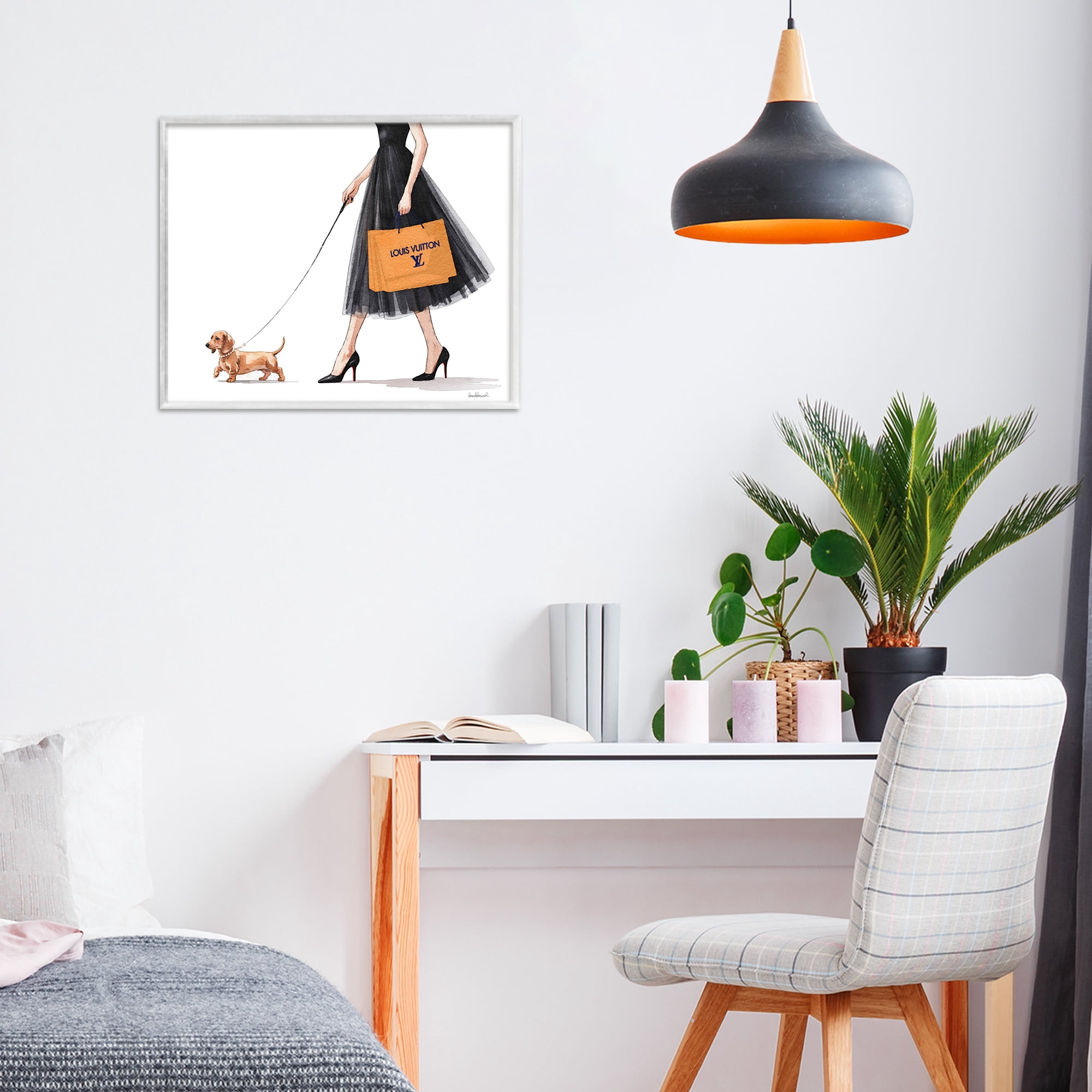 Stupell Industries Fashionable Dog Walking White Framed Giclee Art, design by Amanda Greenwood