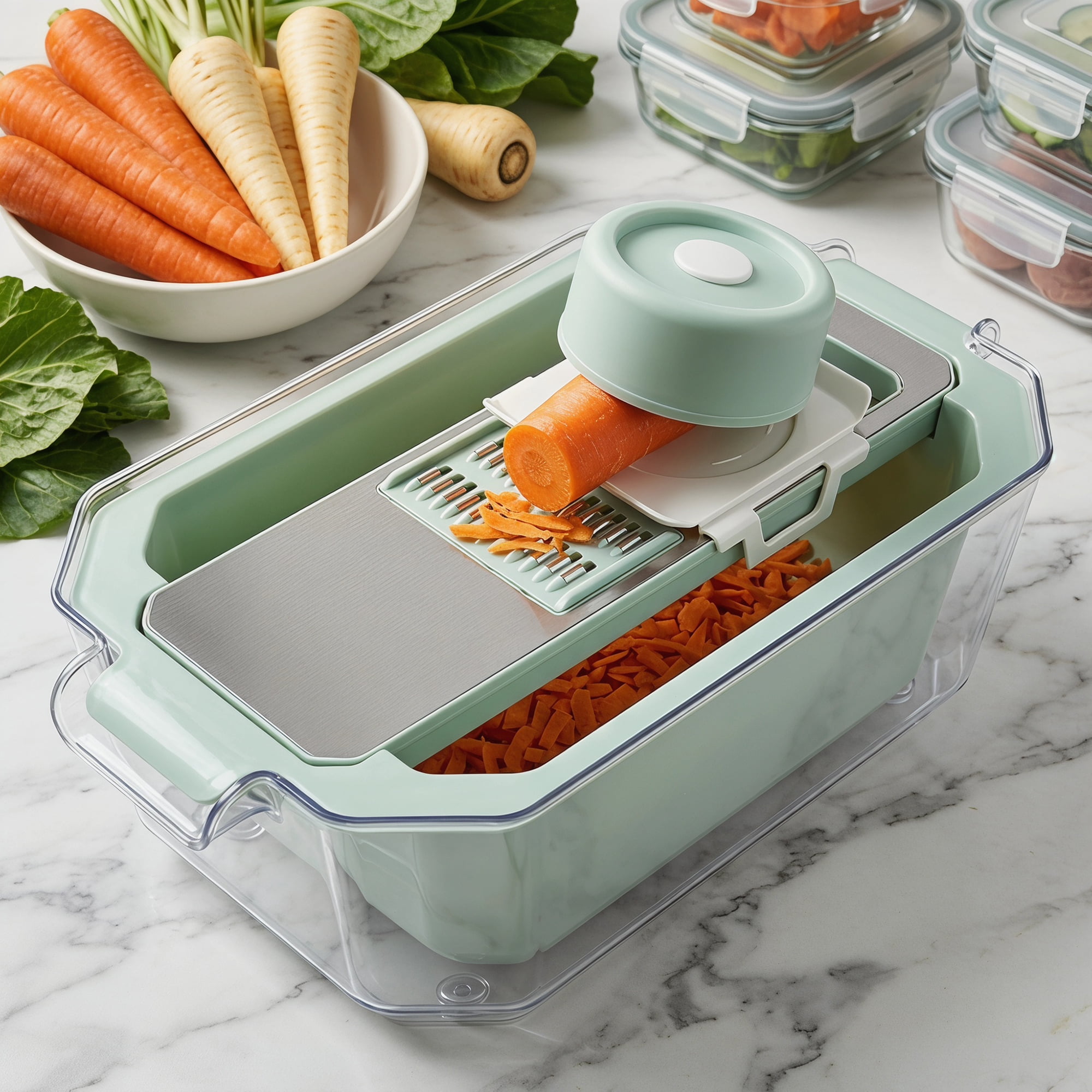 Unique Bargains All-in-One Kitchen Slicer and Chopper for Cooking 3 in 1(E) 13.4x8.1in
