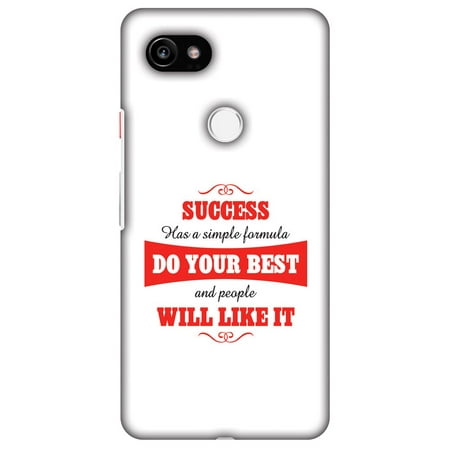 Google Pixel 2 XL Case - Success Do Your Best, Hard Plastic Back Cover. Slim Profile Cute Printed Designer Snap on Case with Screen Cleaning